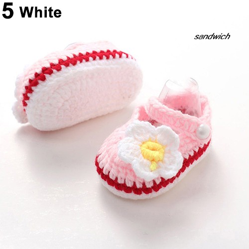 Đôi giày dệt kim cotton tập đi xinh xắn dành cho bé gái sơ sinh