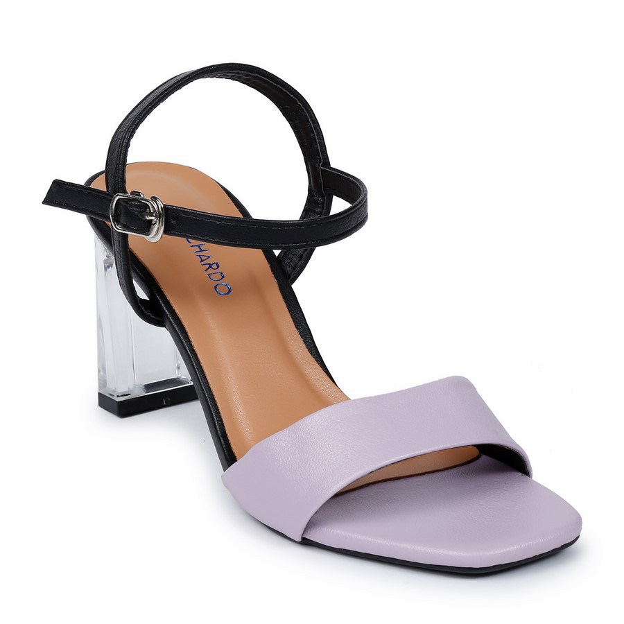 Mochardo - Sandal cao gót mũi vuông phối màu EA-12