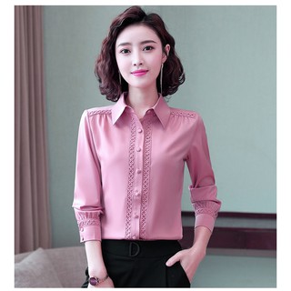 Áo sơ mi phối ren Winny