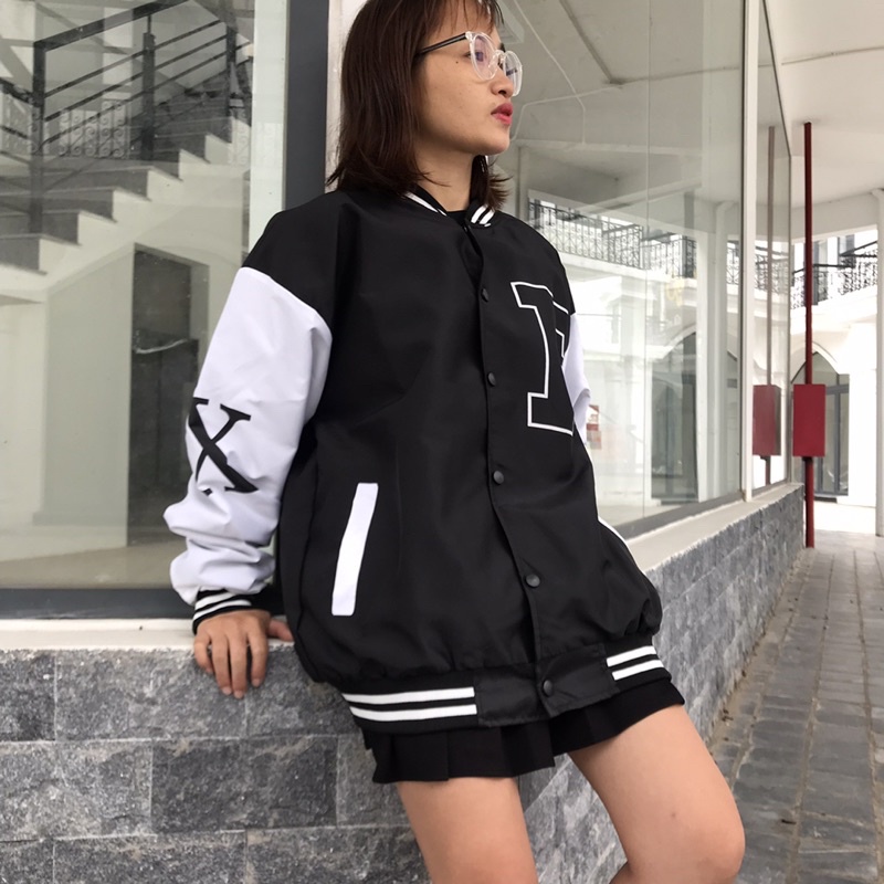 Áo khoác dù bomber nam nữ in hình chữ F áo gió 2 lớp Fom rộng unisex oversize đến 70kg chất vải mero sịn mềm mịn TA 9988