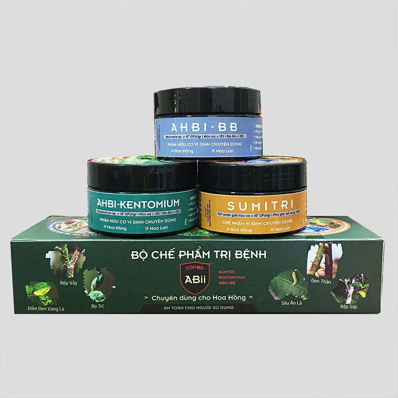 Combo chế phẩm sinh học (nấm đối kháng) phòng, trị nấm đốm đen, thối nhũn, thán thư, sâu xanh, rệp mềm