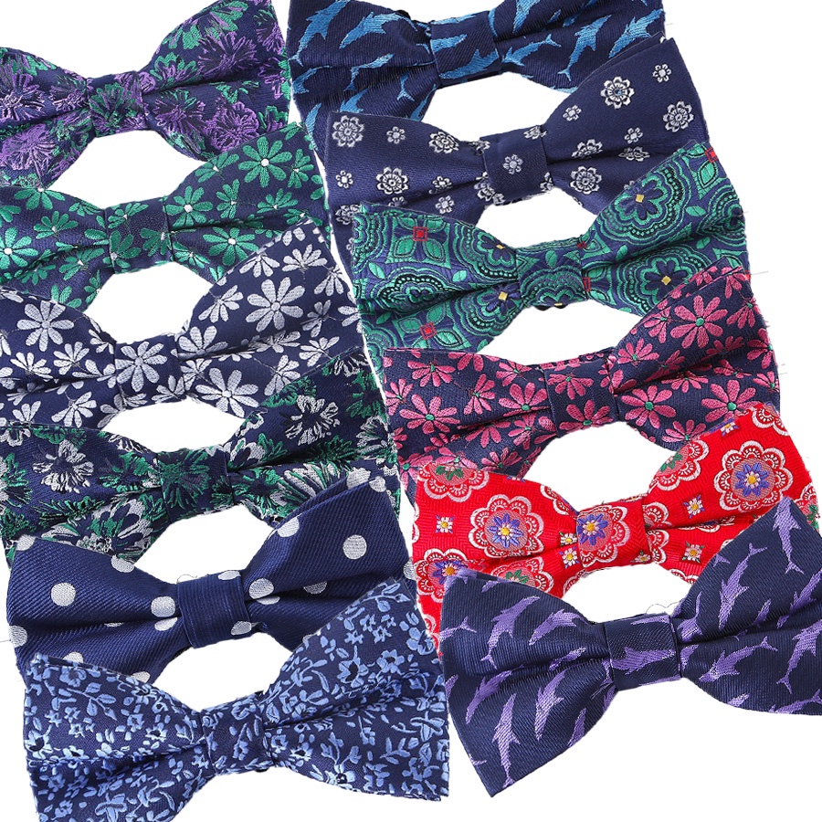 Nơ Bướm Hoa Cài Cổ Áo Cho Chú Rể 12CM * 6CM