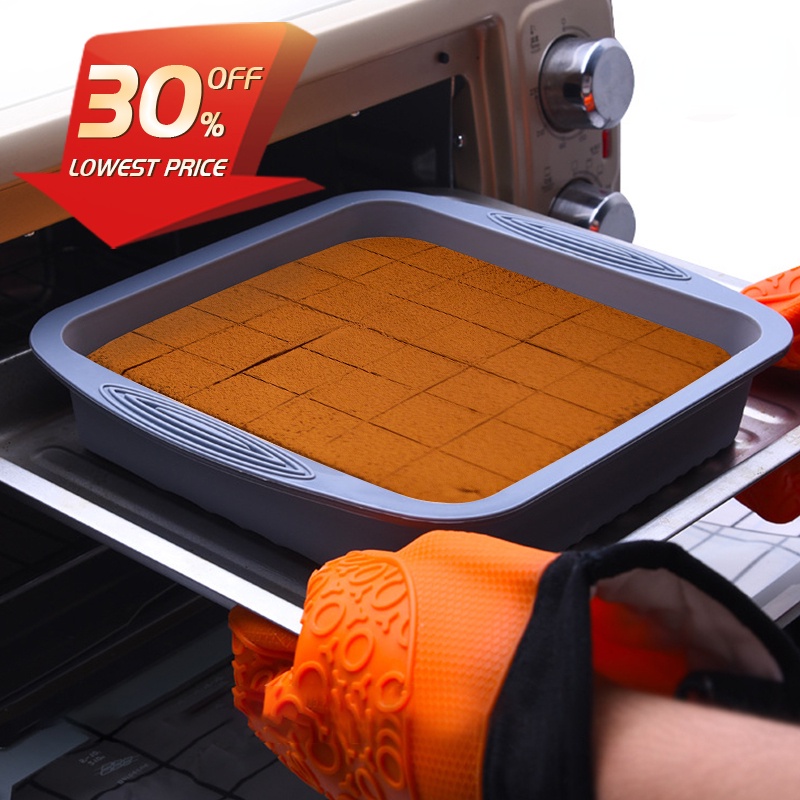Khuôn Nướng Bánh Bằng Silicone Hình Vuông Chống Bỏng Tái Sử Dụng Tiện Lợi