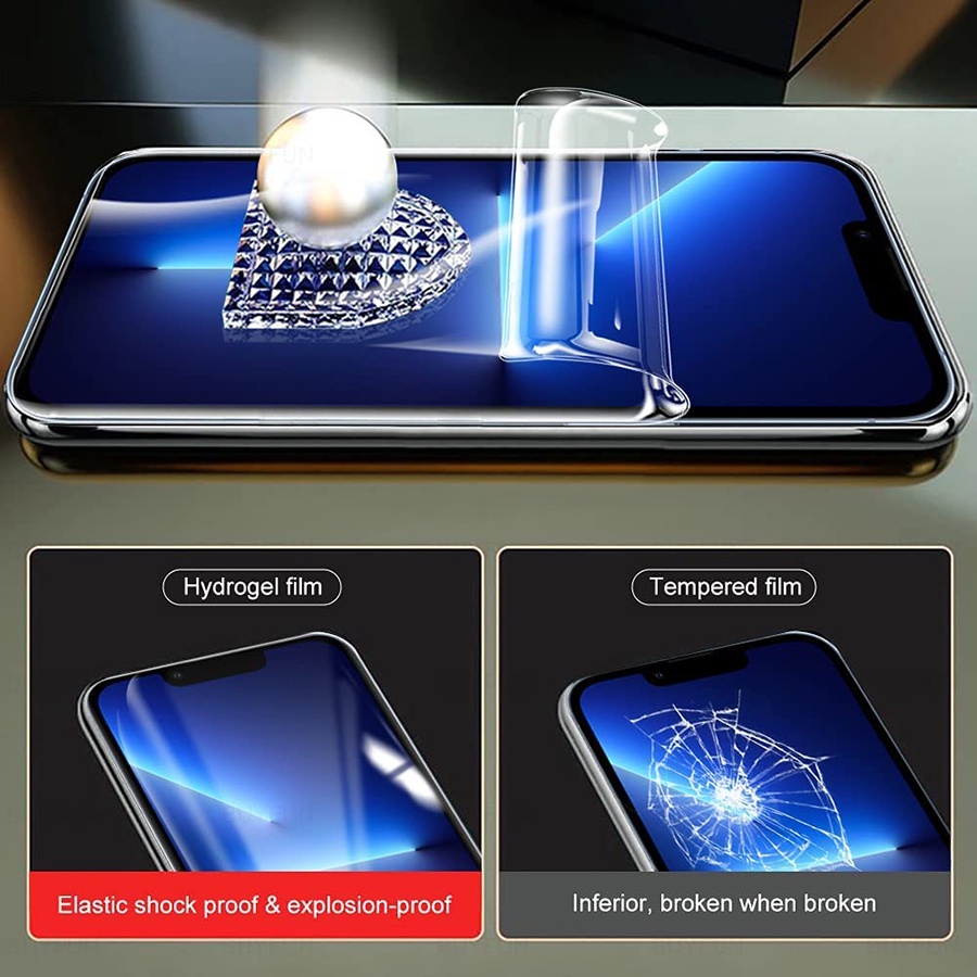 Kính Cường Lực Trong Suốt Bảo Vệ Màn Hình Cong 3D Cho IPhone 14 11 12 13 Pro Max 13 Mini 12 Pro Max