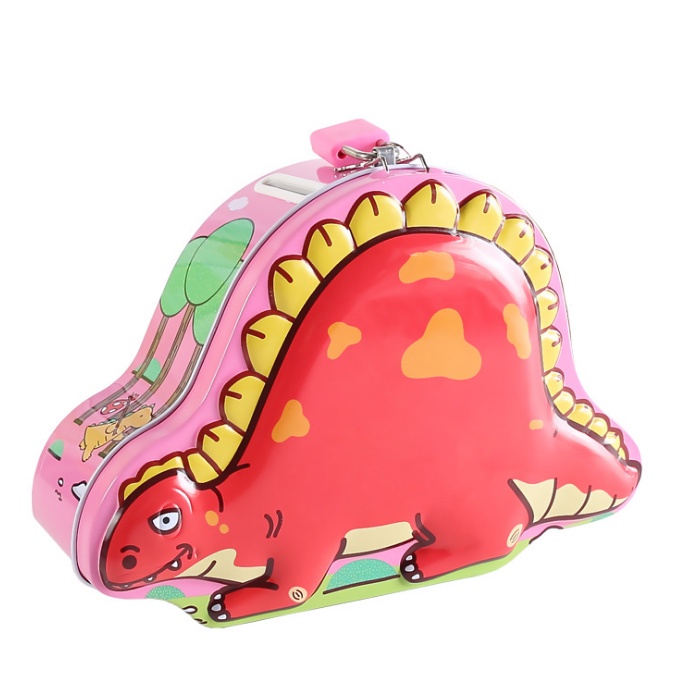 Hộp tiết kiệm có khóa - Két sắt mini hình ngôi nhà, heo, ô tô, khủng long siêu cute cho bé