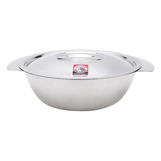 Thố inox dẹp zebra cao cấp-123020, 12cm đến 20cm có nắp và quai, hàng thái lan, inox 304 an toàn cho sức khỏe