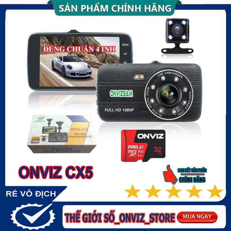 [NGUYÊN SEAL] Camera hành trình ONVIZCAM CX5 ghi hình trước sau chính hãng onviz Việt Nam