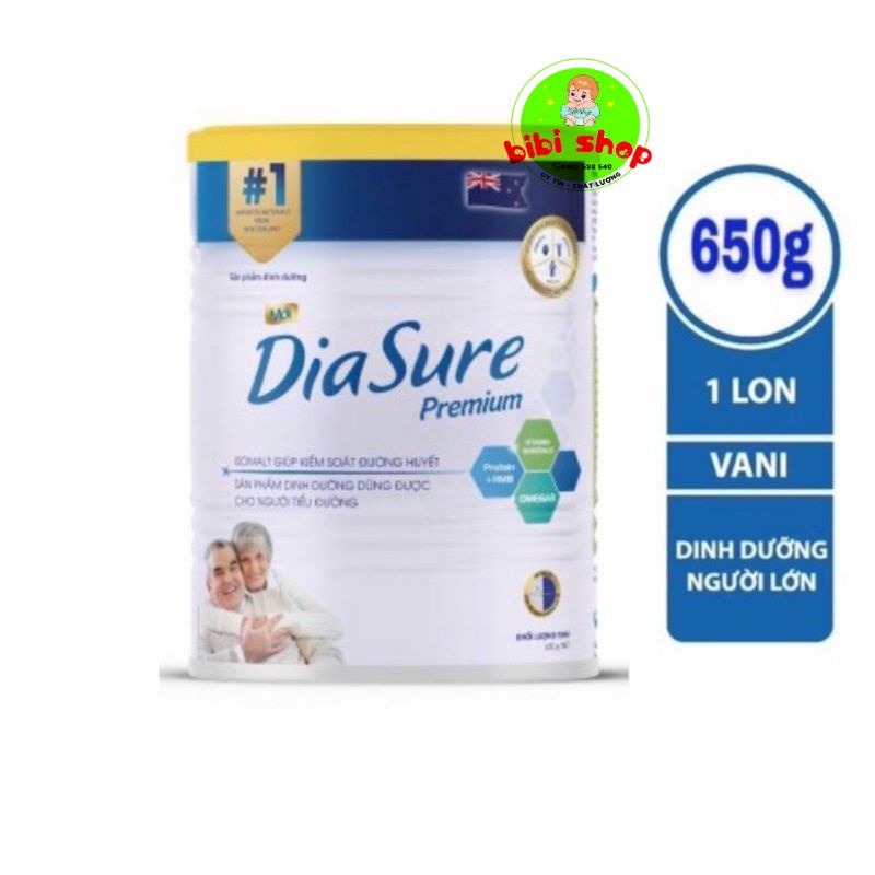 sữa diasure lon 650gr mẫu mới sữa non tiểu đường