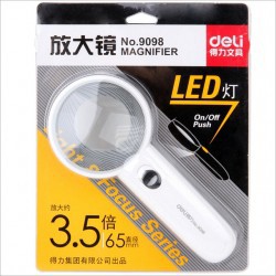 [Bán giá gốc] Kính Lúp Deli có đèn LED 75mm/ 60mm