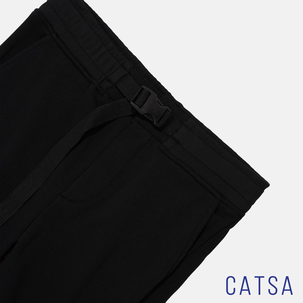 Quần short nam thun mềm mịn POWER màu đen trẻ trung phong cách Hàn Quốc CATSA QSJ061