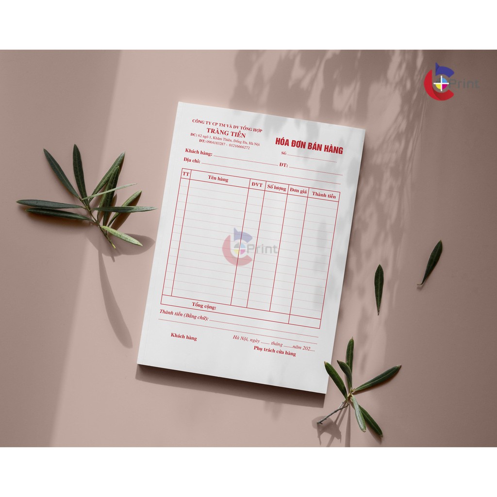 Hóa đơn bán lẻ 1 liên 🔥FREESHIP🔥 Hóa đơn bán hàng kích thước a5 - Thiết kế theo yêu cầu