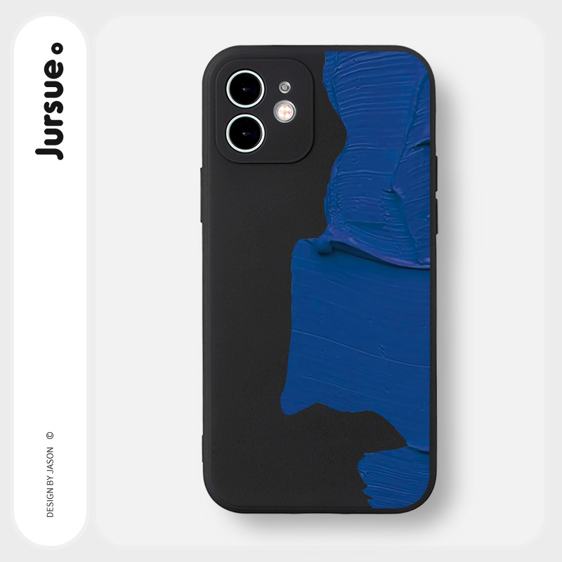 Ốp lưng JURSUE silicon mềm viền vuông hình ngộ nghĩnh cho iPhone 13 12 11 Pro Max SE 2020 X XR XS ip 8 7 6 6S Plus Y45