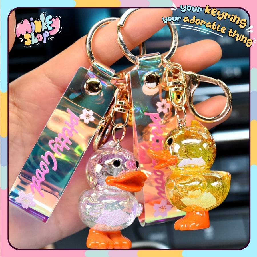 Móc Khóa Vịt Pha Lê Cao Cấp Đáng Yêu Với Nhiều Màu Sắc Cute Phụ Kiện Túi Xách Balo Dễ Thương 02MKV -Minkey