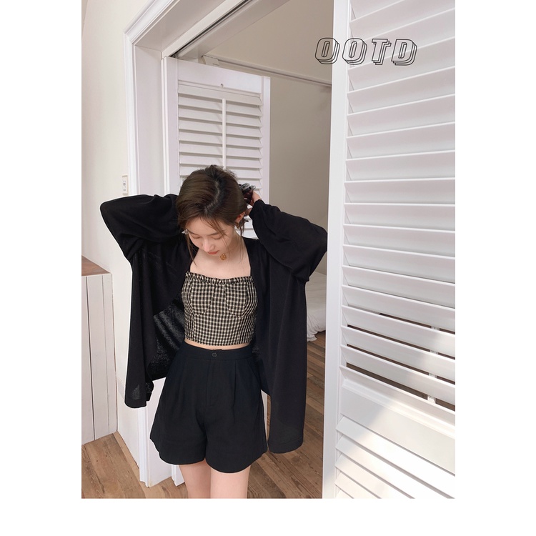 Áo Khoác Cardigan Dệt Kim Tay Dài Dáng Rộng Thiết Kế Đơn Giản Hợp Thời Trang