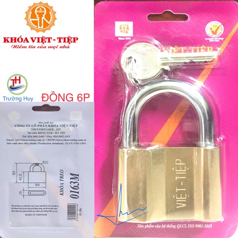 [chính hãng] Khoá đồng treo Việt Tiệp 0163M - Bảo hành 2 năm