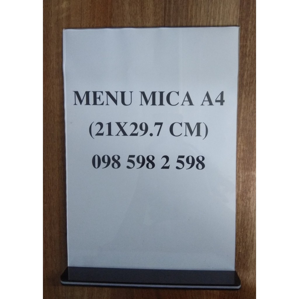 Menu Mica để bàn A4 KT