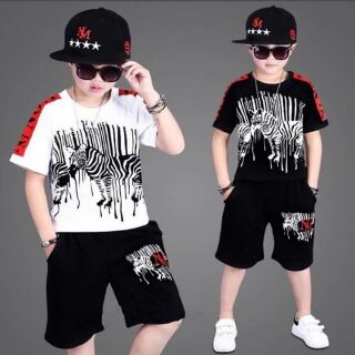 Combo 3 bộ ngựa vằn và 1 áo thun cho bé trai