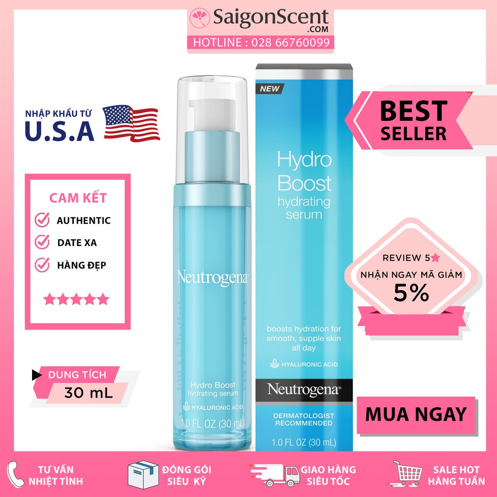Tinh chất dưỡng ẩm Neutrogena Hydro Boost Hydrating Serum ( 30mL )