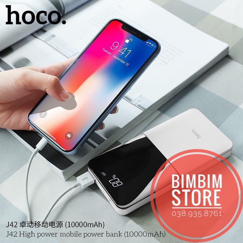 Sạc pin dự phòng Chính Hãng Hoco J42 10.000mAh báo phần trăm pin,thiết kế sang trong. Bảo hành 12 tháng