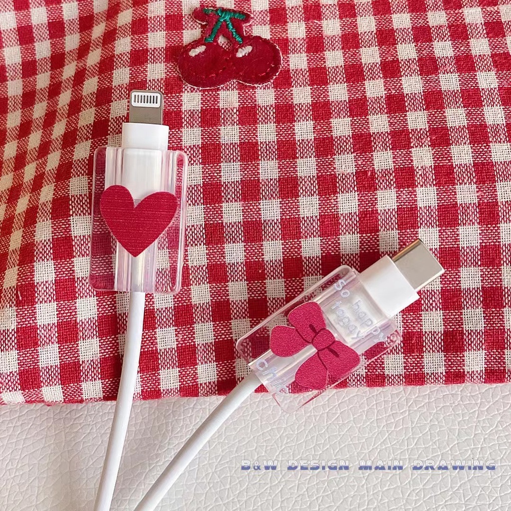 Phụ Kiện Bảo Vệ Đầu Dây Cáp Sạc USB Hình Hoạt Hình Dễ Thương