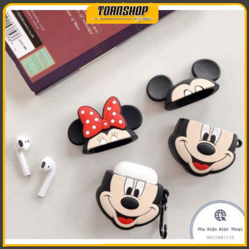 Case Airpod -  Vỏ bọc silicon tai nghe AirPods 1 2 hình Mickey Minnie và cho hộp sạc  Case AirPod i11 i12 i18