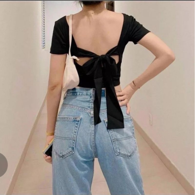 Áo croptop nơ xinh