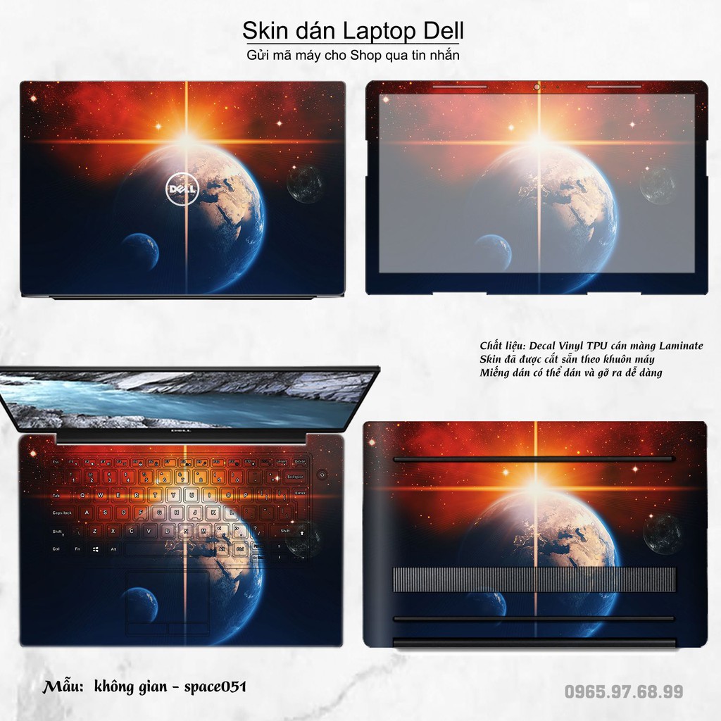 Skin dán Laptop Dell in hình không gian nhiều mẫu 9 (inbox mã máy cho Shop)