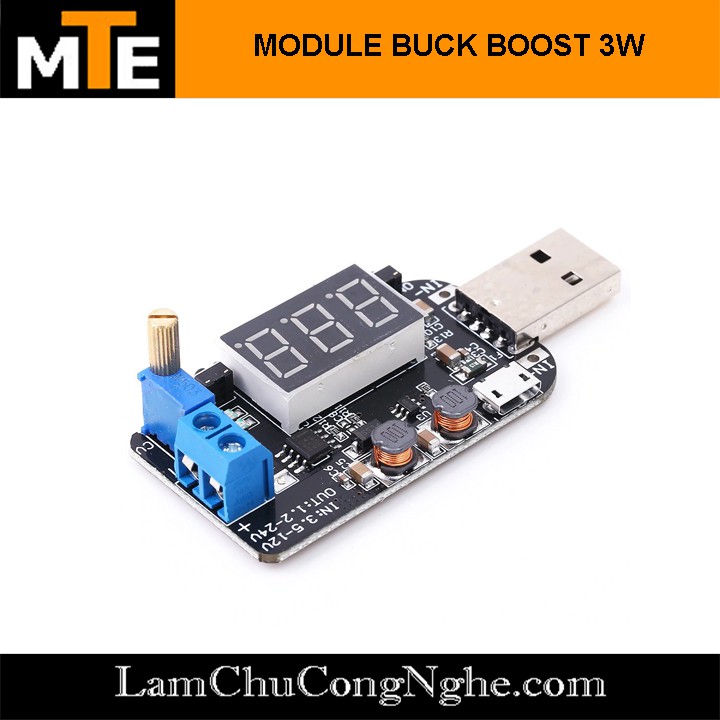 Mạch nguồn đa năng cắm USB cho đầu ra từ 1,2V đến 24V 3W - Module nguồn buck boost