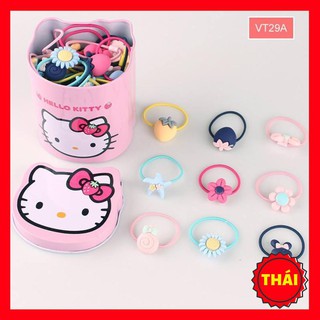 [THÁI] HỘP BUỘC TÓC HELLO KITTY 40 DÂY XINH XẮN CHO BÉ GÁI