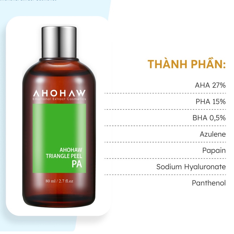 Ahohaw Peel Xanh Triangle Peel PA Dưỡng Ẩm Từ Sâu Bên Trong - Dành Cho Làn Da Khô, Lão Hoá