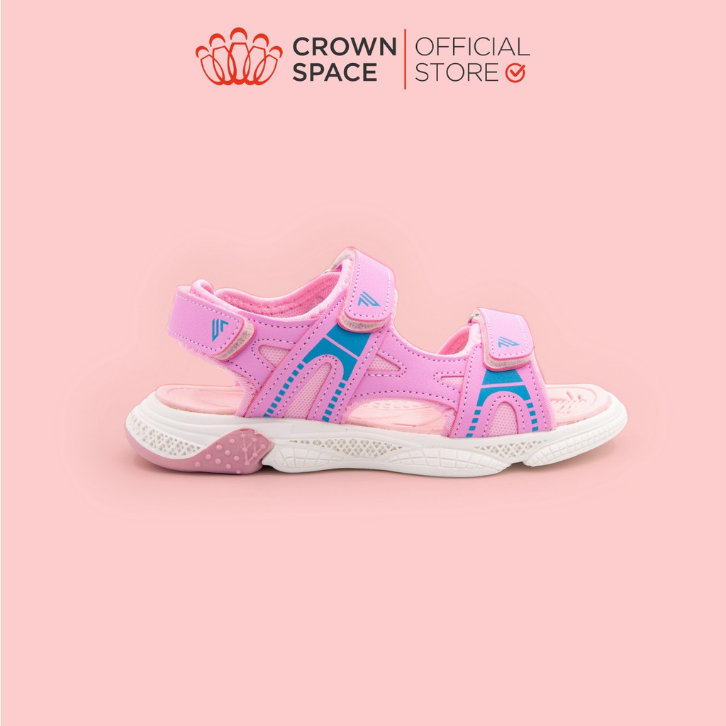 Sandal Đi Học Bé Gái Cao Cấp Crown Space CRUK541 Siêu Êm Chống Hôi Chân Size 25-35