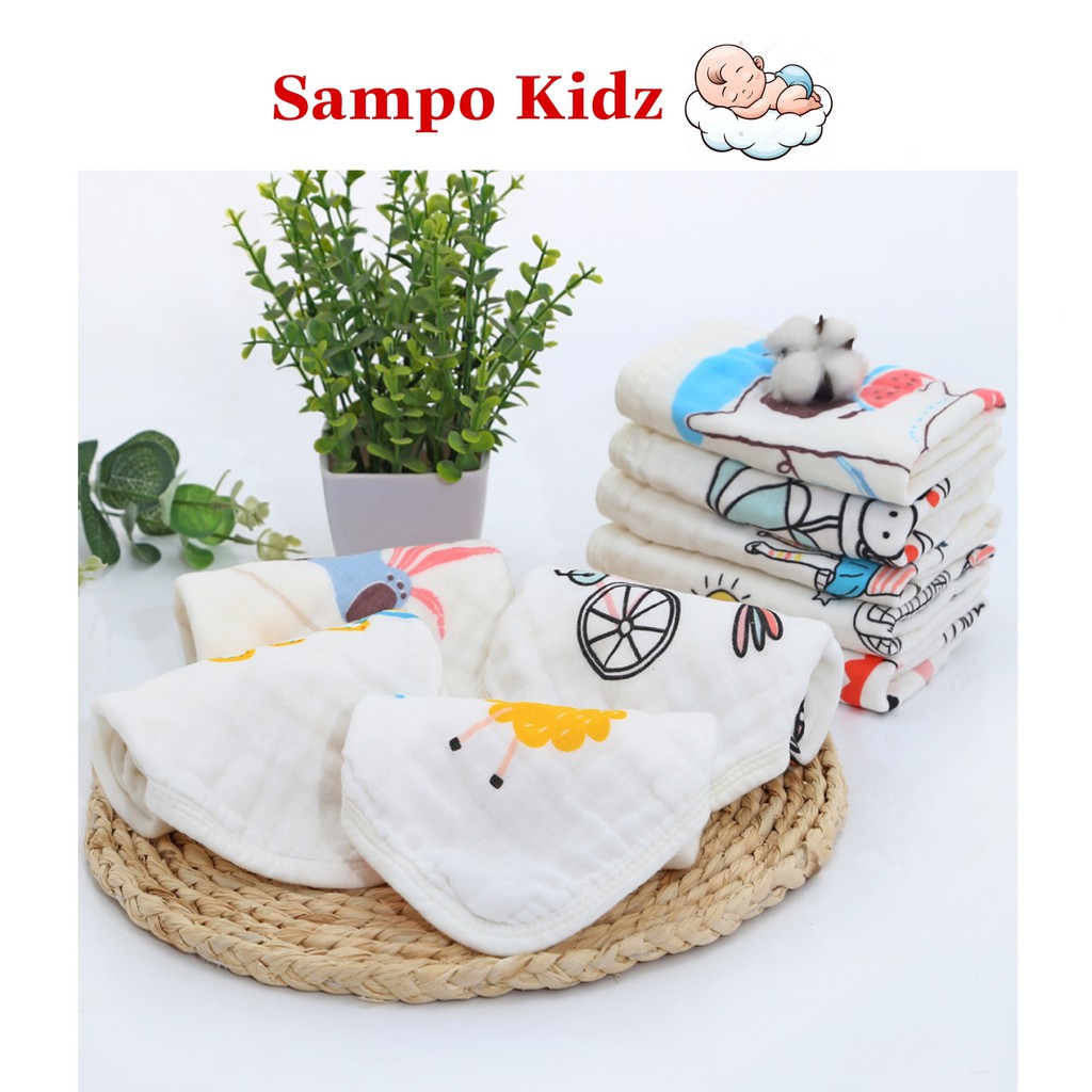 Khăn sữa 6 lớp Siêu mềm mịn an toàn cho bé (30cm*30cm)