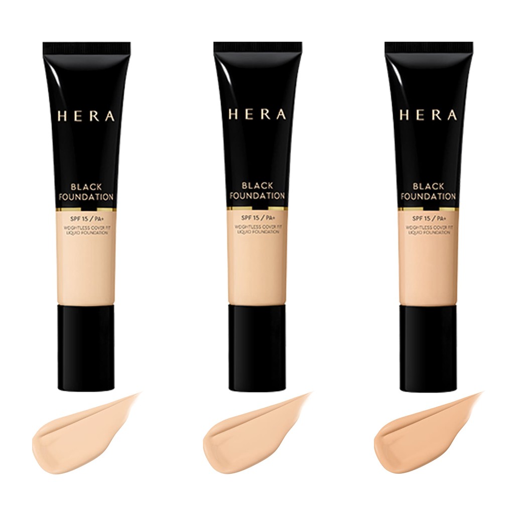 Set Kem Nền Hera Black Foundation SPF15/PA+ Weightless Cover Fit Liquid Foundation (hàng chính hãng) | BigBuy360 - bigbuy360.vn