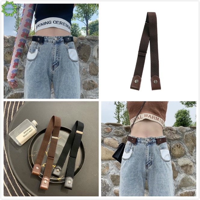 Thắt Lưng Da không Khóa Cài không dây thắt lưng xích nữ thắt lưng co giãn - Gấu Thỏ House