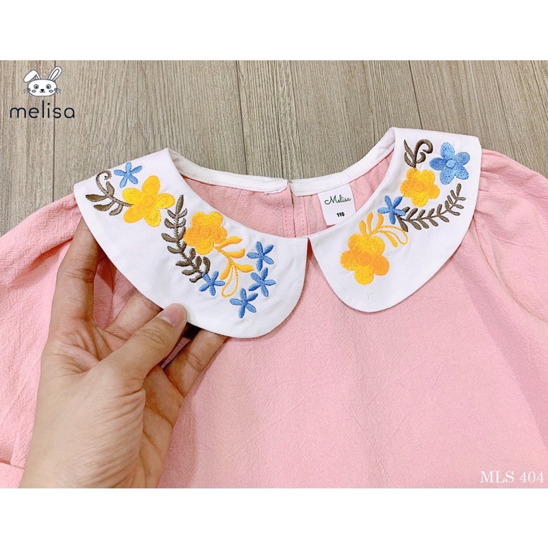 Váy melisa cổ thêu bé gái 1-10y