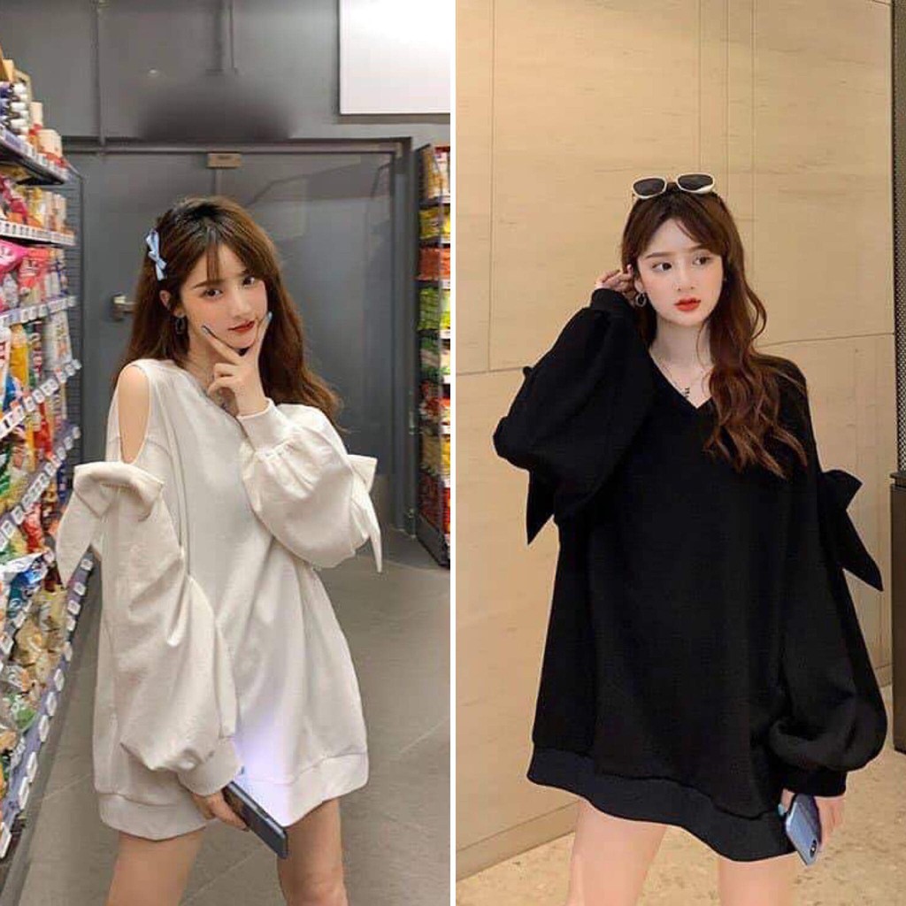 Áo sweater nữ TAY PHỒNG NƠ phom to chất nỉ dày dặn giá siêu rẻ A10D | BigBuy360 - bigbuy360.vn