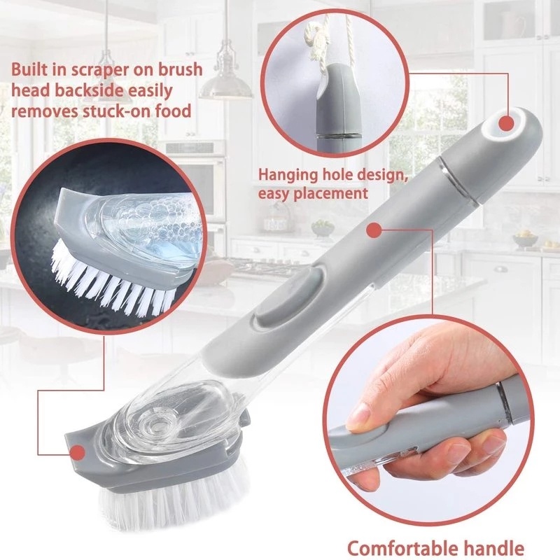 1 Set Miếng Bọt Biển Rửa Chén Đĩa Tay Cầm Dài Bằng Sợi Micro Không Mùi Đa Năng Chất Lượng Cao Cho Nhà Bếp