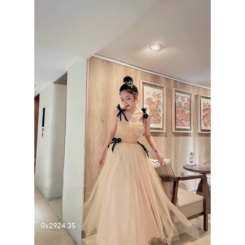 G10- đầm lưới xoè 2 dây
