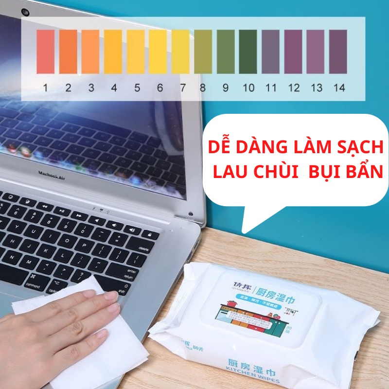 Khăn ướt lau bếp đa năng, giấy ướt lau vệ sinh nhà bếp, bát đĩa cơ lớn siêu dai an toàn cho da tay
