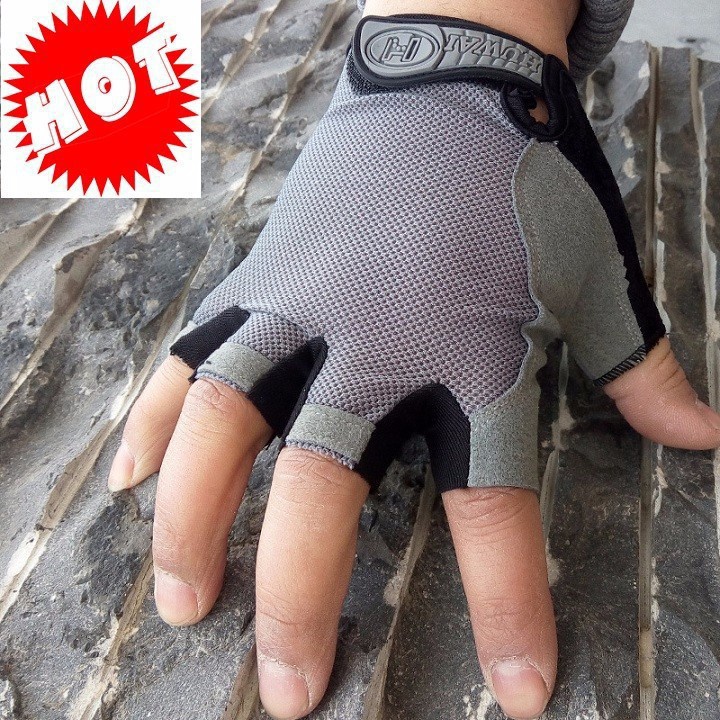 Găng Tay Tập Gym Tập Tạ Hở Ngón Nam Nữ Huwai, Găng Tay Đi Xe Đạp Bikeboy Cao Cấp