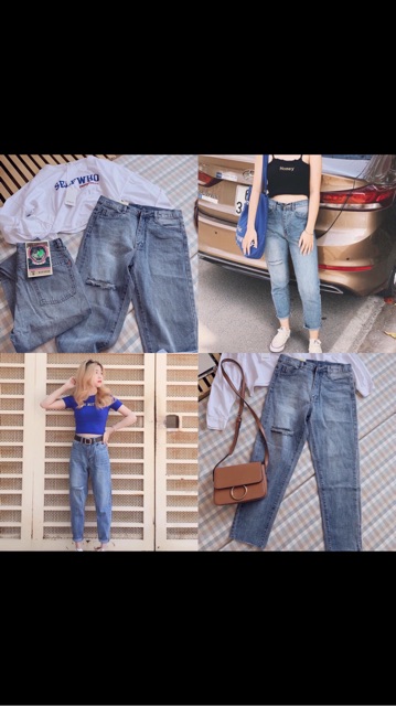 QUẦN BAGGY JEANS RÁCH ĐÙI ( mã: BG003 )