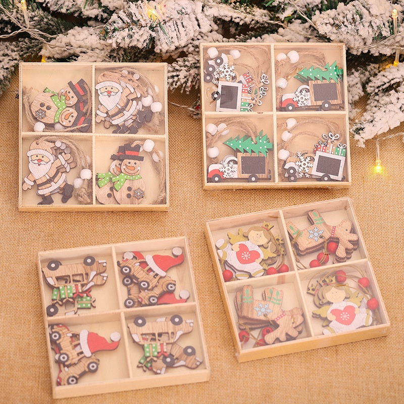 Set 12 Búp Bê Ông Già Noel / Người Tuyết Hoạt Hình Treo Trang Trí Giáng Sinh