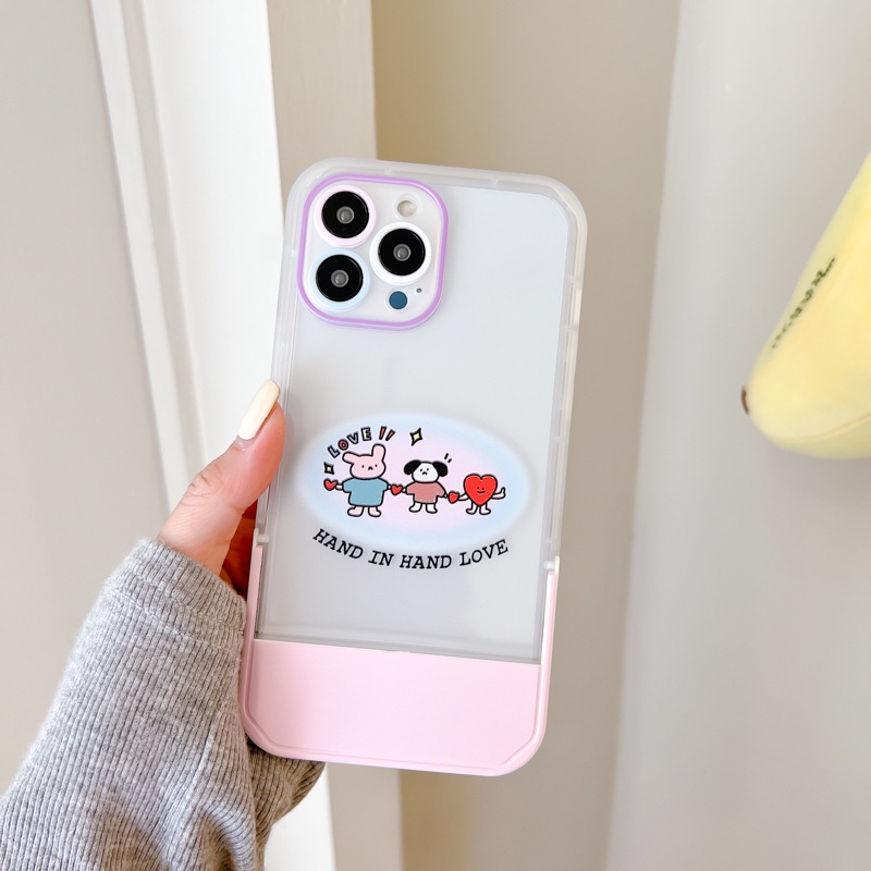 Ốp lưng iphoneỐp Điện Thoại  Kèm Giá Đỡ Tàng Hình Họa Tiết Hoạt Hình Dễ Thương Cho iphone 14 / 13Pro 12 / xs / 6 / 7 / 8PLUSDinuo case