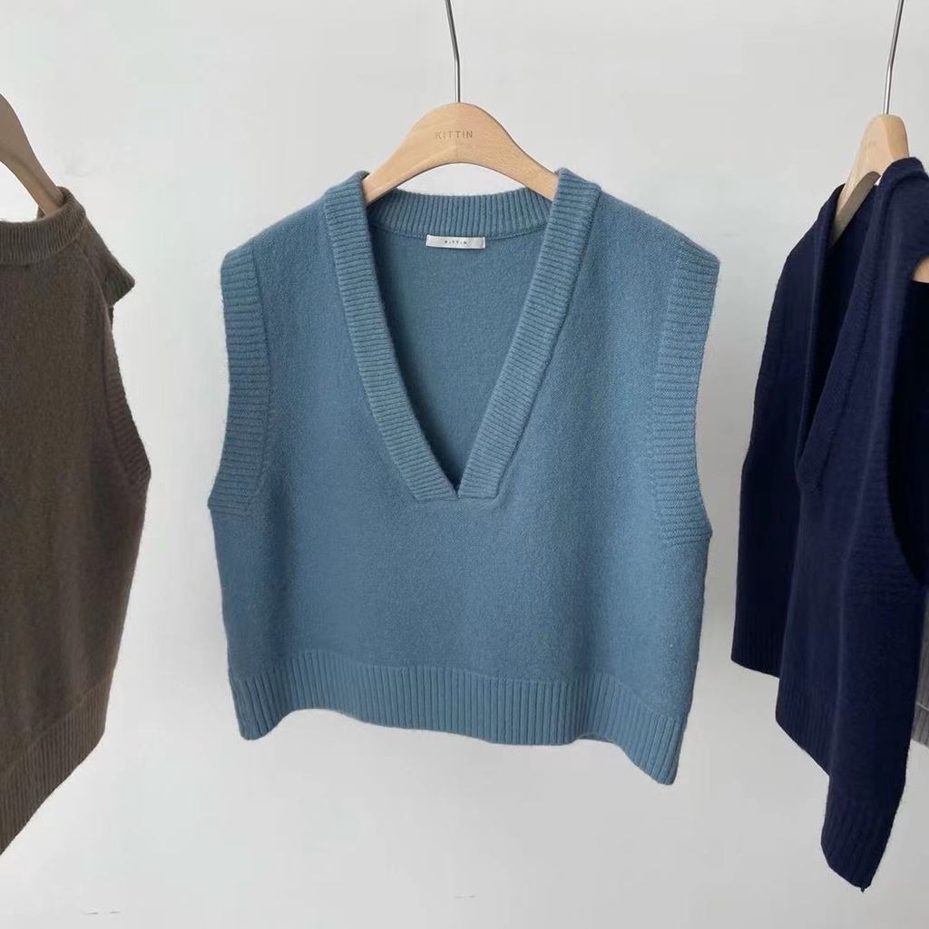 Áo gile len cổ V rộng _ A0268 | BigBuy360 - bigbuy360.vn