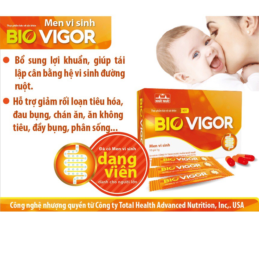 Men vi sinh Bio Vigor giúp lập lại cân bằng hệ vi sinh đường ruột