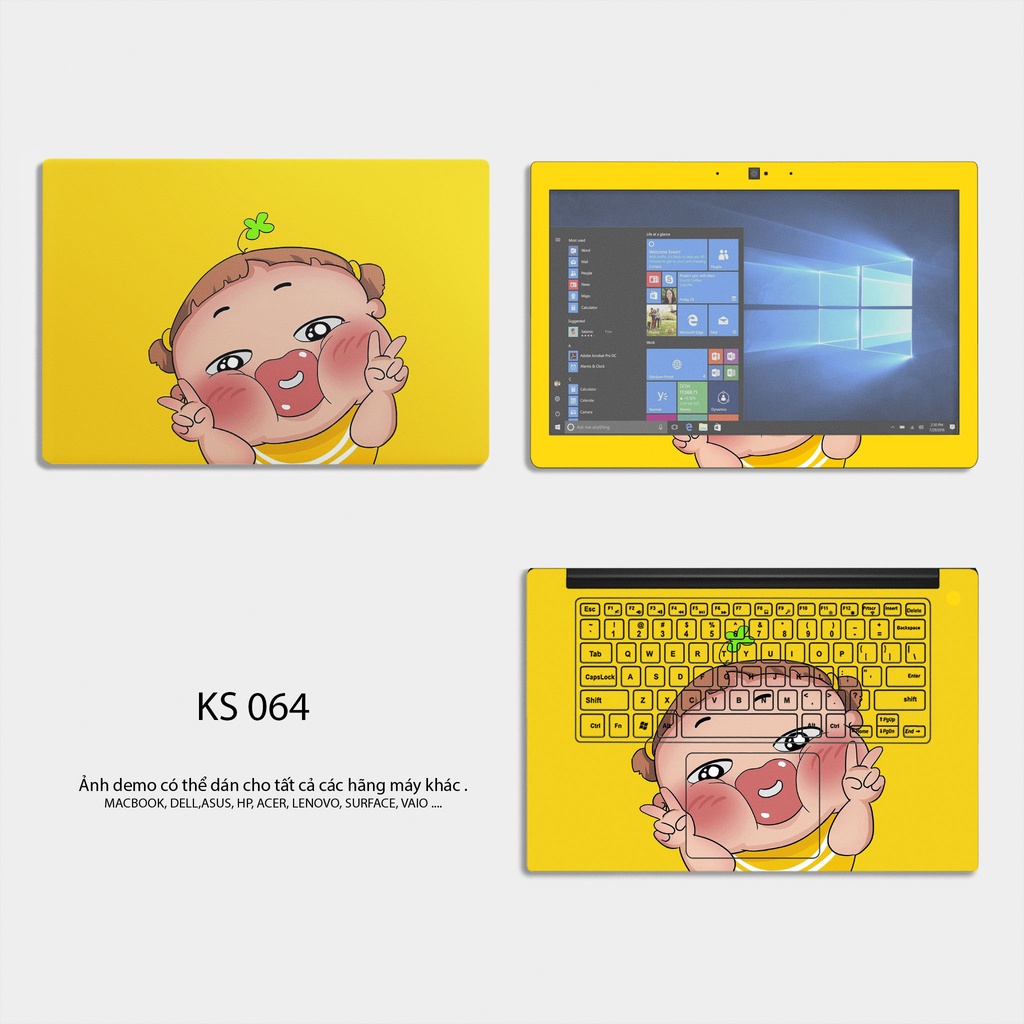 Skin Dán Laptop - Mẫu Quỳnh AKA + Củ Cải Trắng - Dành Cho Tất Cả Các Dòng Laptop