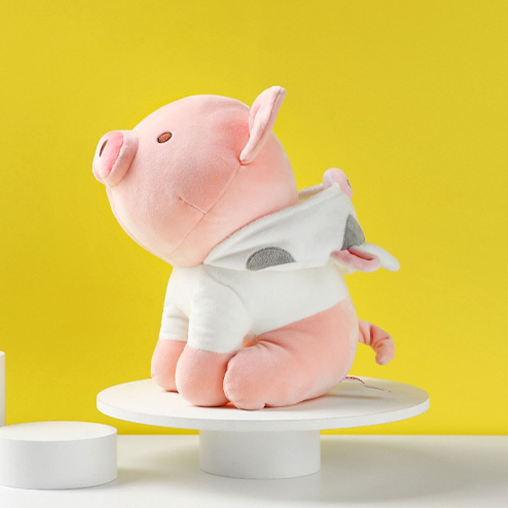 Thú nhồi bông Thú bông lợn ngồi đội mũ Miniso gấu bông mềm mại dễ thương