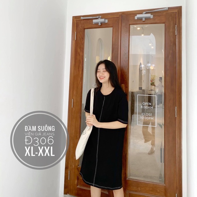 Đầm suông trơn viền dọc 60-85kg(hình thật ảnh cuối) | BigBuy360 - bigbuy360.vn