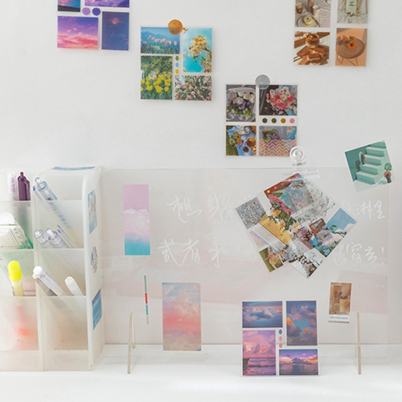 Set chiết 10 tấm sticker hình dán trang trí vuông 8*8cm cute/ vintage.