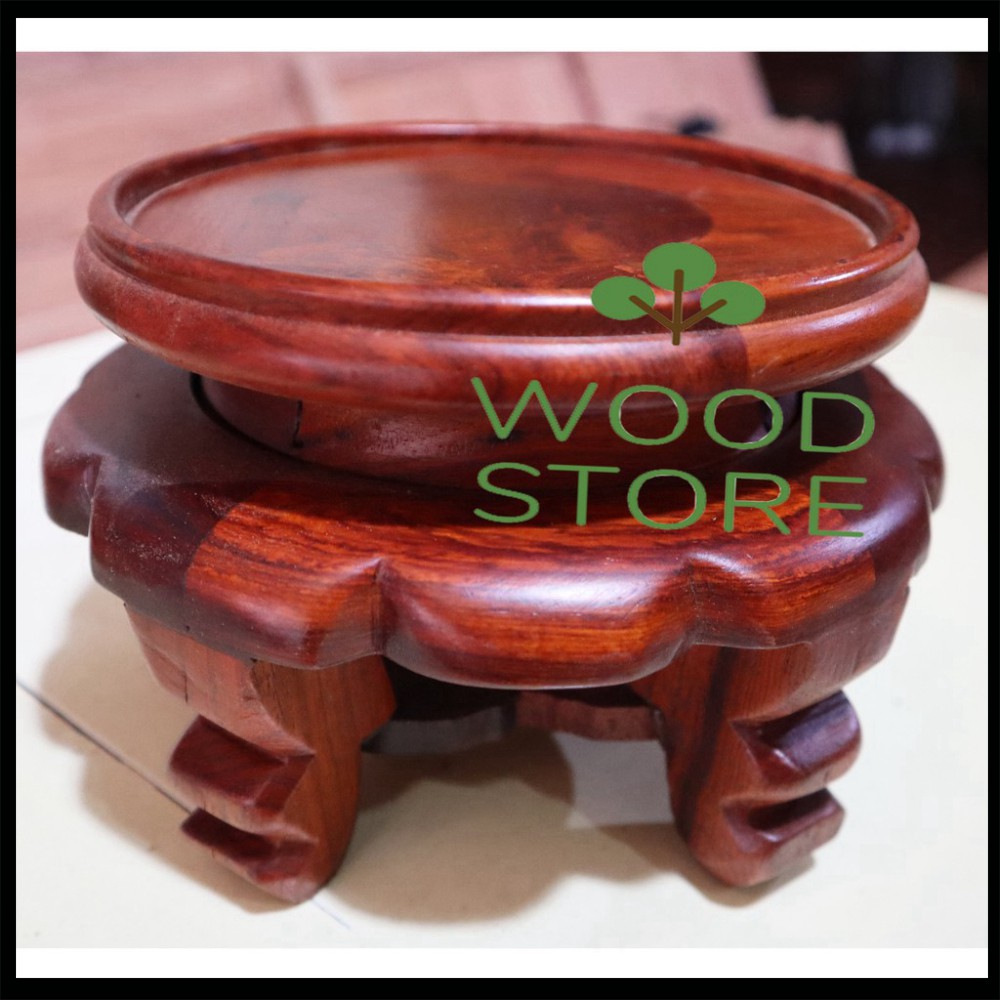 Đế kê kỷ váy gỗ Hương - kỷ váy gỗ kê tượng kê lọ hoa cao 15,18cm mặt 12,14,16,18,20,22,24,26,28,30